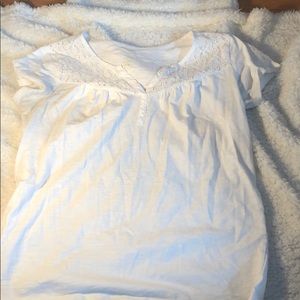 White tee with lace